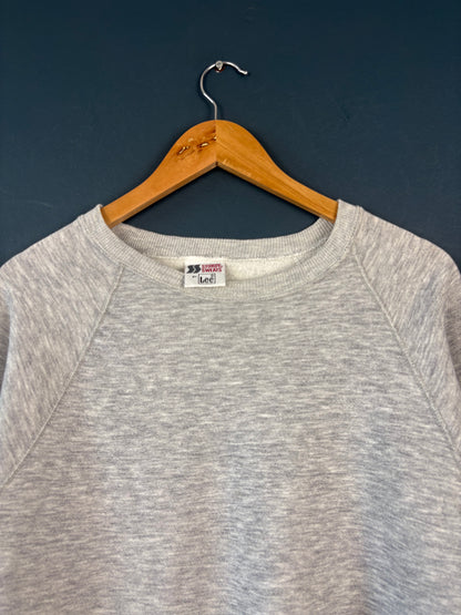 Vintage 80s LEE Sturdy Sweats Heather Grey Henley Sweatshirt (XL)