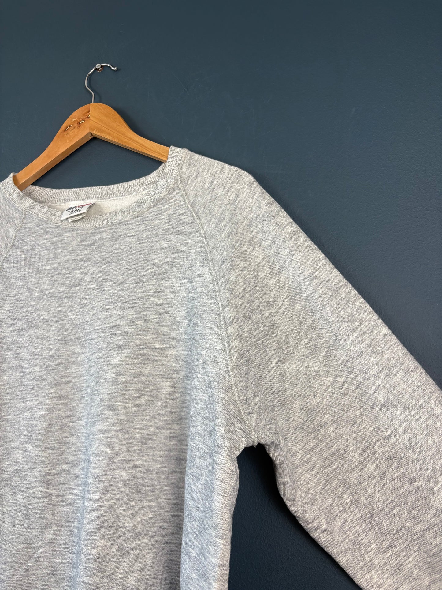 Vintage 80s LEE Sturdy Sweats Heather Grey Henley Sweatshirt (XL)