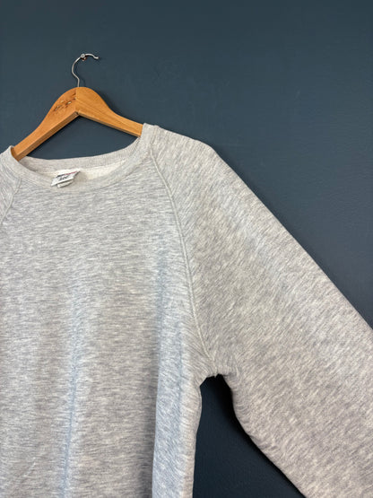 Vintage 80s LEE Sturdy Sweats Heather Grey Henley Sweatshirt (XL)