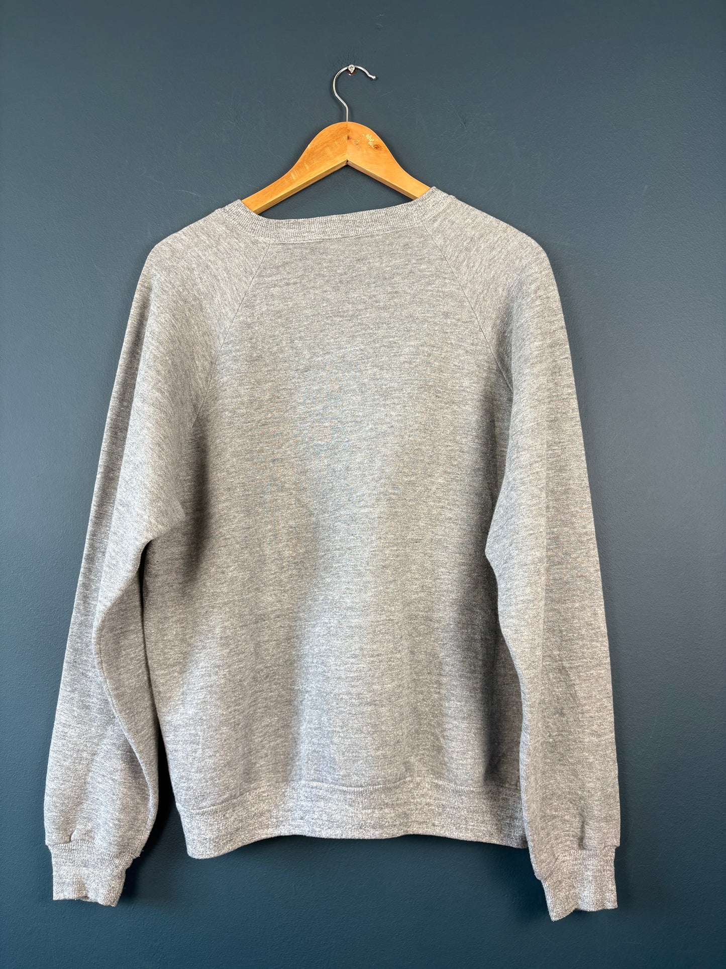 Vintage 80s Dickies Workwear Heather Grey Henley Sweatshirt (XL)