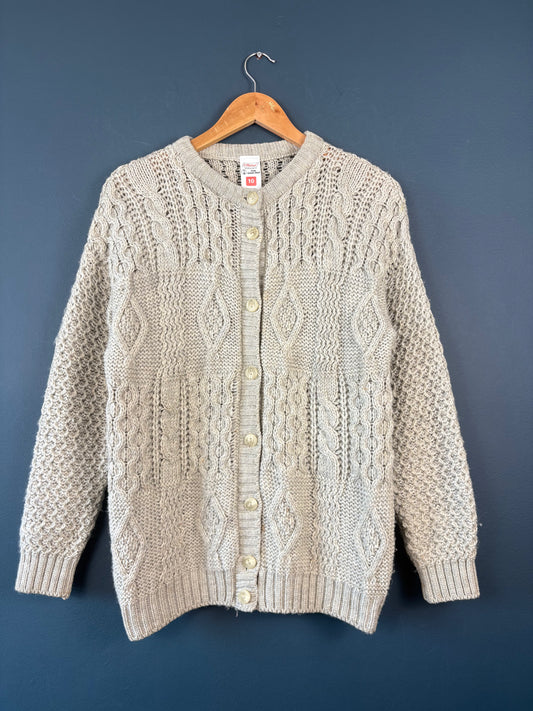 Vintage 90s St. Michaels British Wool Oatmeal Cardigan (wmns 10)
