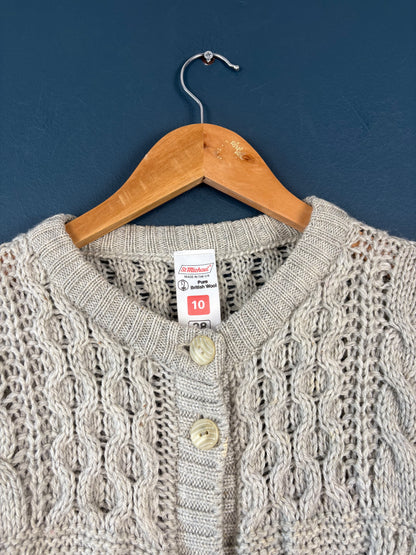 Vintage 90s St. Michaels British Wool Oatmeal Cardigan (wmns 10)