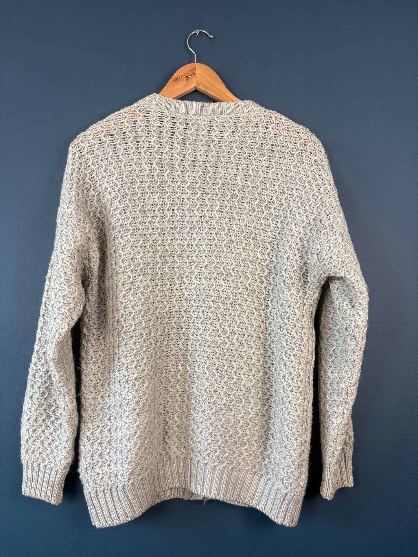 Vintage 90s St. Michaels British Wool Oatmeal Cardigan (wmns 10)