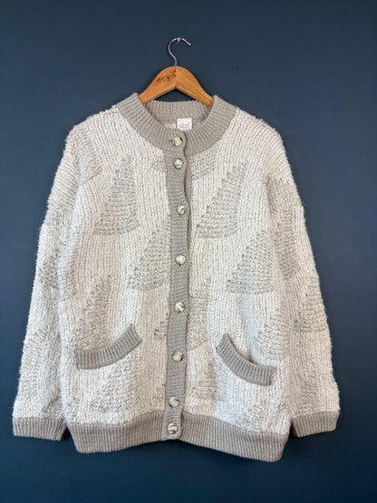 Vintage 90s St. Michaels British Wool Oatmeal Cardigan (wmns 12)