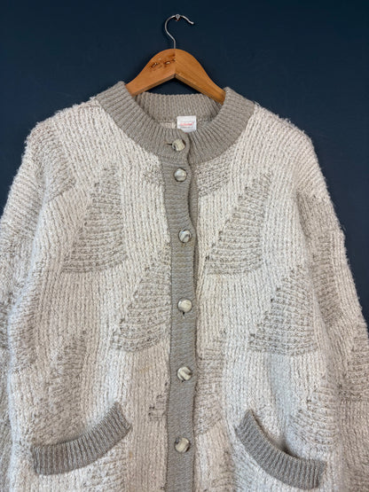 Vintage 90s St. Michaels British Wool Oatmeal Cardigan (wmns 12)