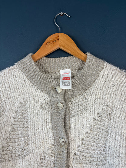 Vintage 90s St. Michaels British Wool Oatmeal Cardigan (wmns 12)