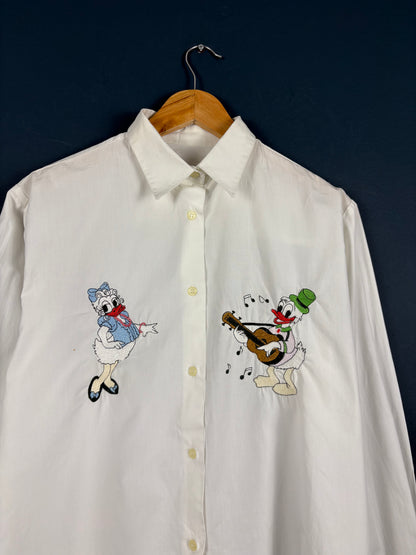 Vintage 90s Emmanuel Scvilli Donald Duck Embroidered Shirt (M)