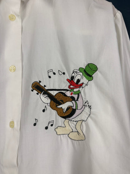 Vintage 90s Emmanuel Scvilli Donald Duck Embroidered Shirt (M)