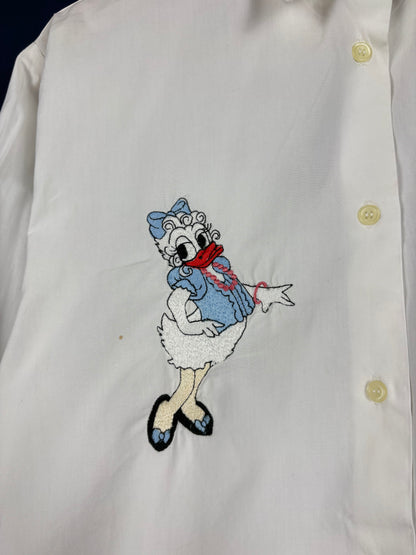 Vintage 90s Emmanuel Scvilli Donald Duck Embroidered Shirt (M)