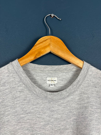 Vintage 90s Calvin Klein Heather Grey Graphic Tee (L)