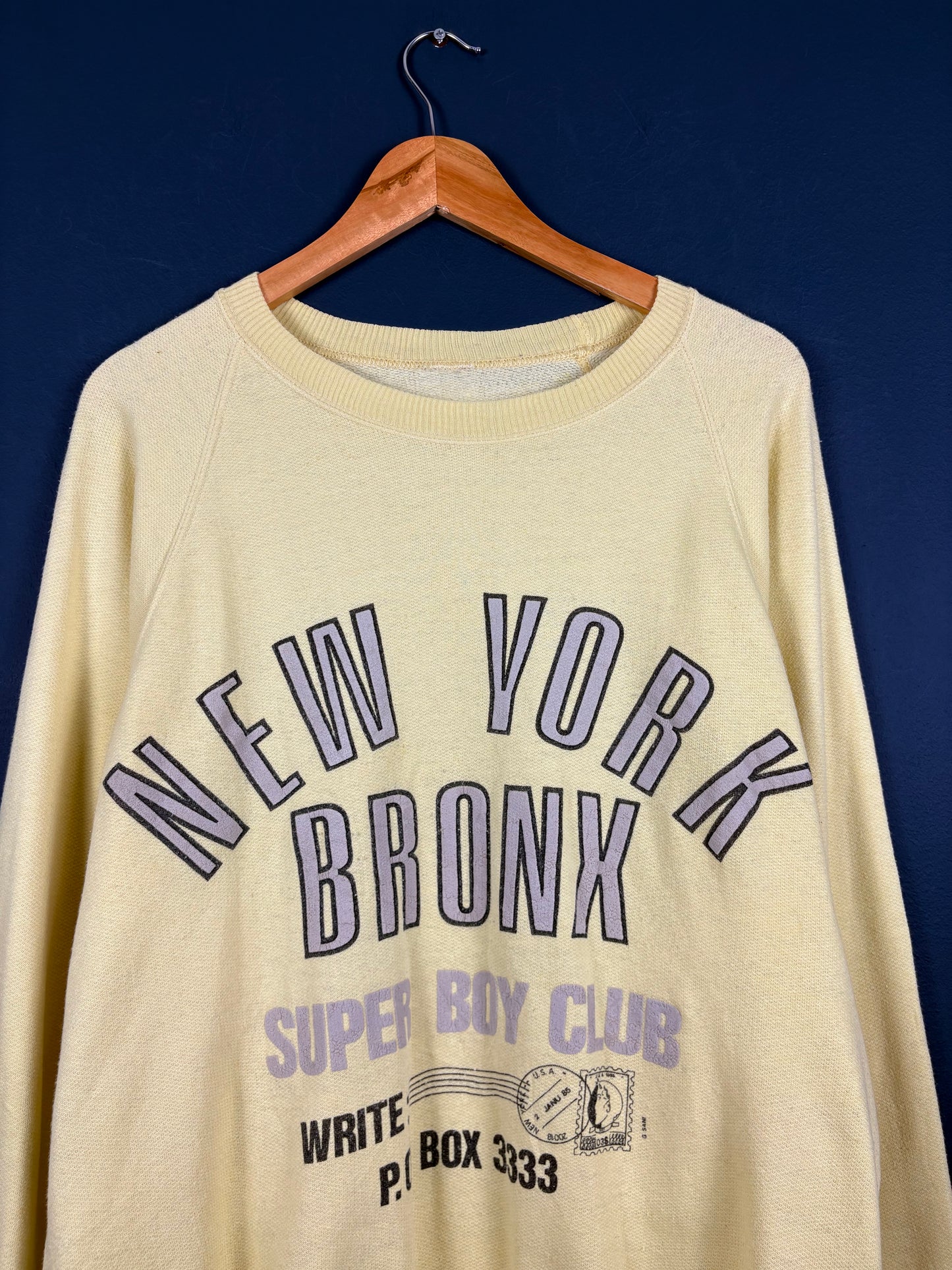 Vintage 90s New York Bronx Henley Graphic Sweatshirt (L)