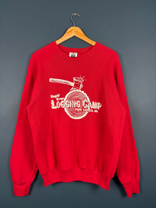 Vintage 90s Rapid Rivers Lee Henley Graphic Sweatshirt (L)