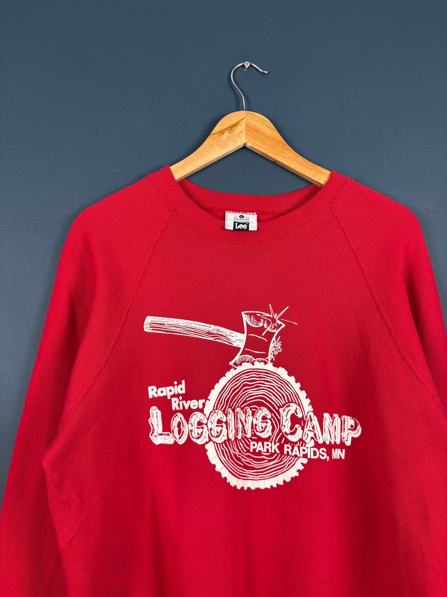 Vintage 90s Rapid Rivers Lee Henley Graphic Sweatshirt (L)