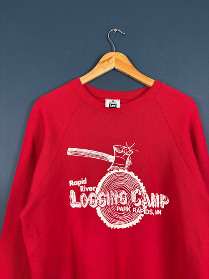 Vintage 90s Rapid Rivers Lee Henley Graphic Sweatshirt (L)