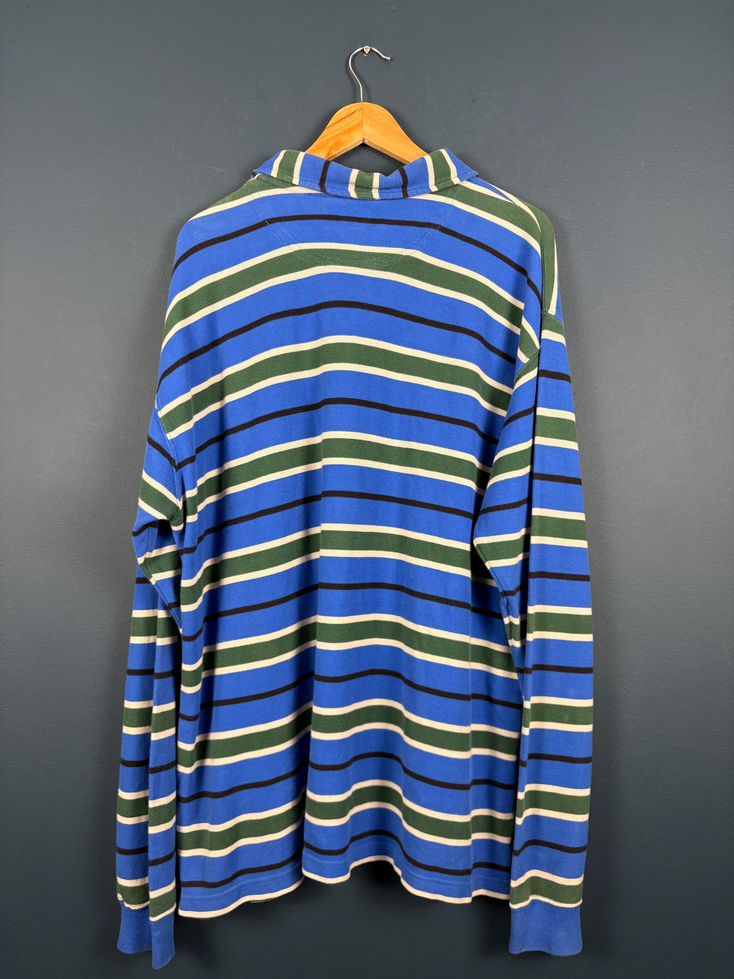 Vintage 90s Timberland Blue Stripe Polo Rugby Top (XL)