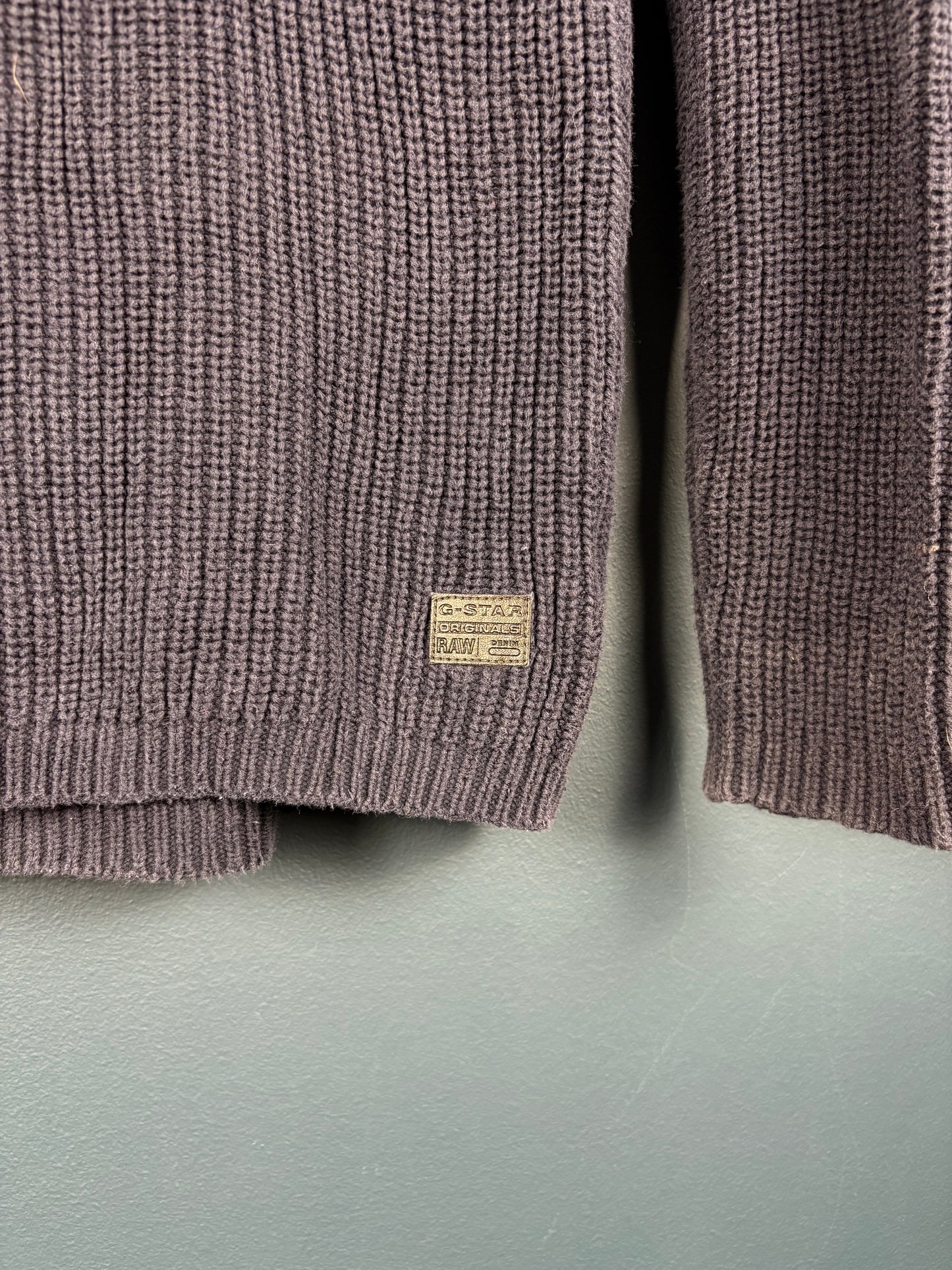 Vintage G-Star Raw Navy Ribbed Knit Sweater (M)