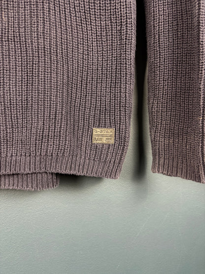 Vintage G-Star Raw Navy Ribbed Knit Sweater (M)