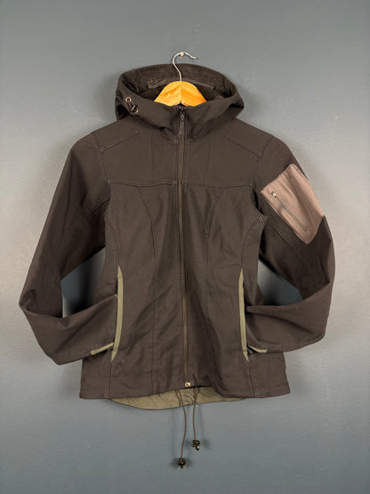 Vintage 90s Arc'Teryx Soft Shell Black + Green Jacket (wmns XS)