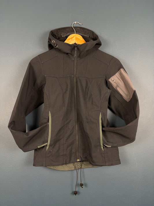Vintage 90s Arc'Teryx Soft Shell Black + Green Jacket (wmns XS)