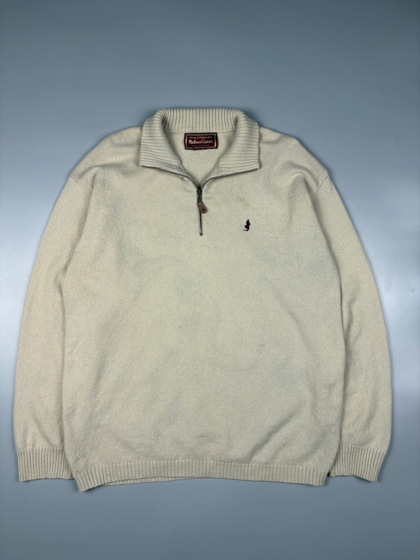 Vintage Marlboro Classics Lana Wool Quarter Zip Jumper (XL)