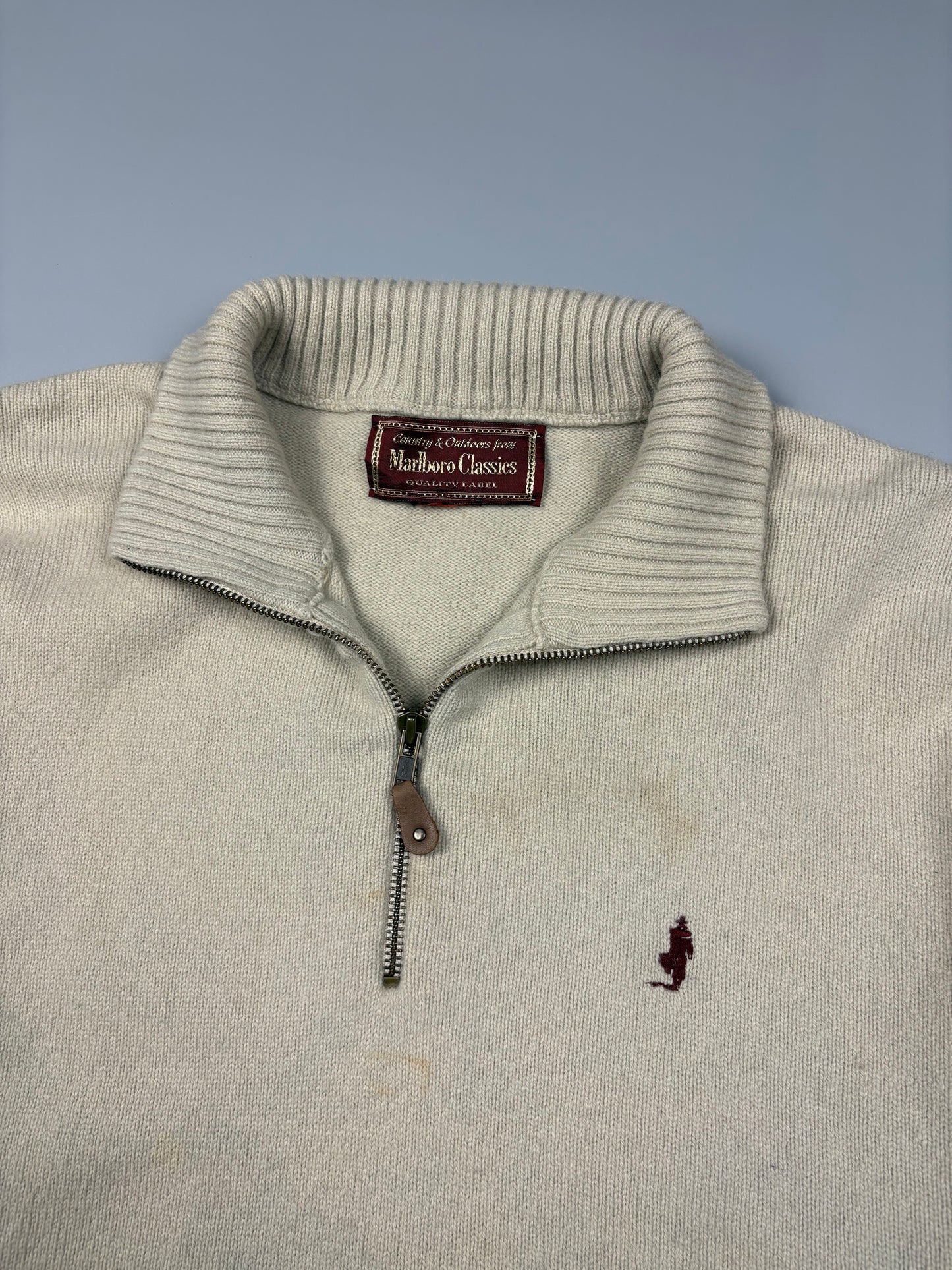 Vintage Marlboro Classics Lana Wool Quarter Zip Jumper (XL)
