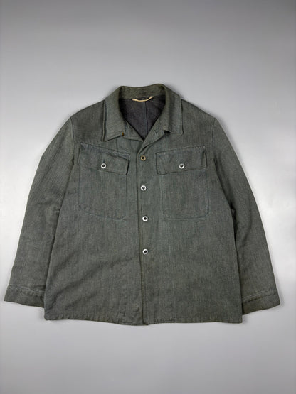 Vintage 1960s Swiss Army 'Salt n Pepper' Chore Jacket (M)