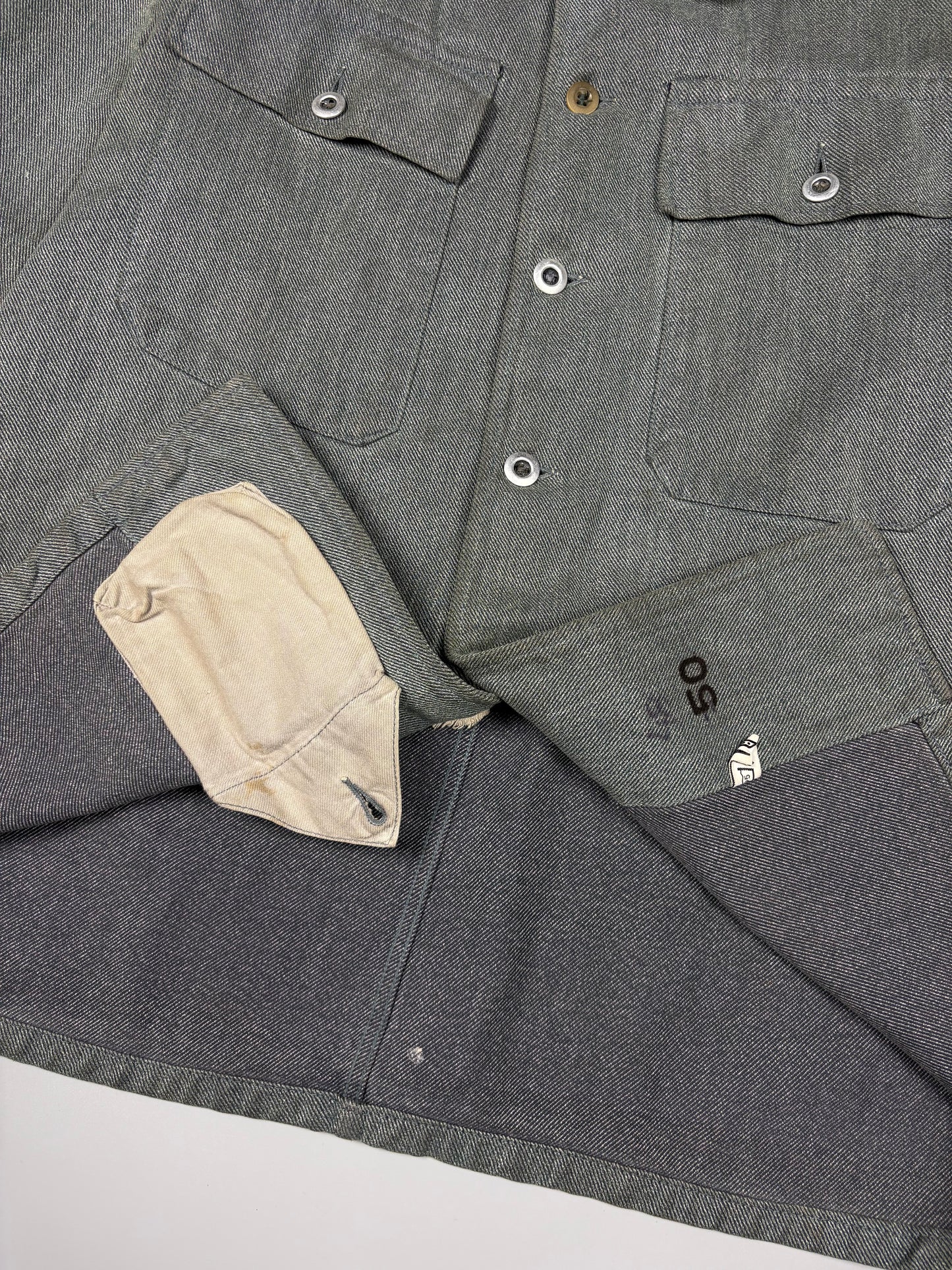 Vintage 1960s Swiss Army 'Salt n Pepper' Chore Jacket (M)