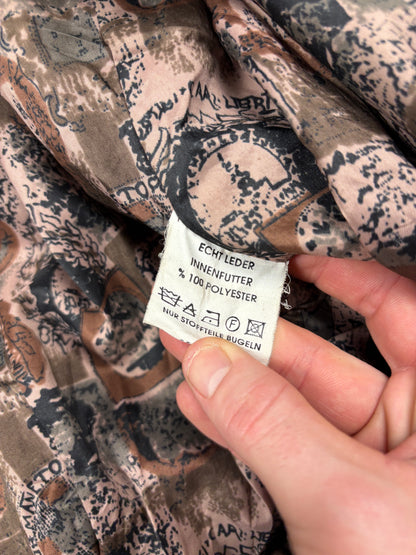 Vintage 1980s 'Out of this World' Embroidered Leather Jacket (L)