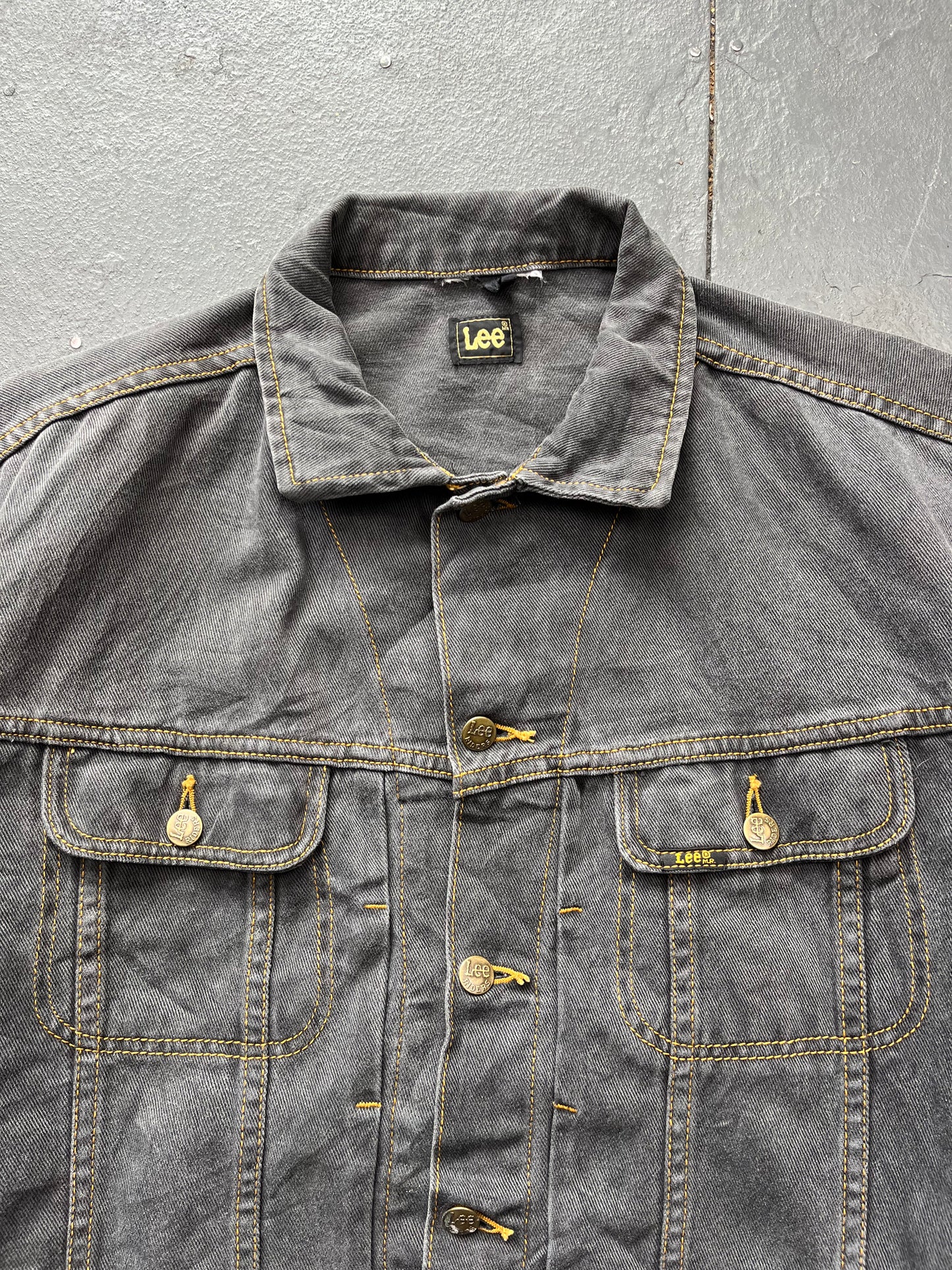 Vintage LEE Grey Contrast Stitch Denim Jacket  [M]