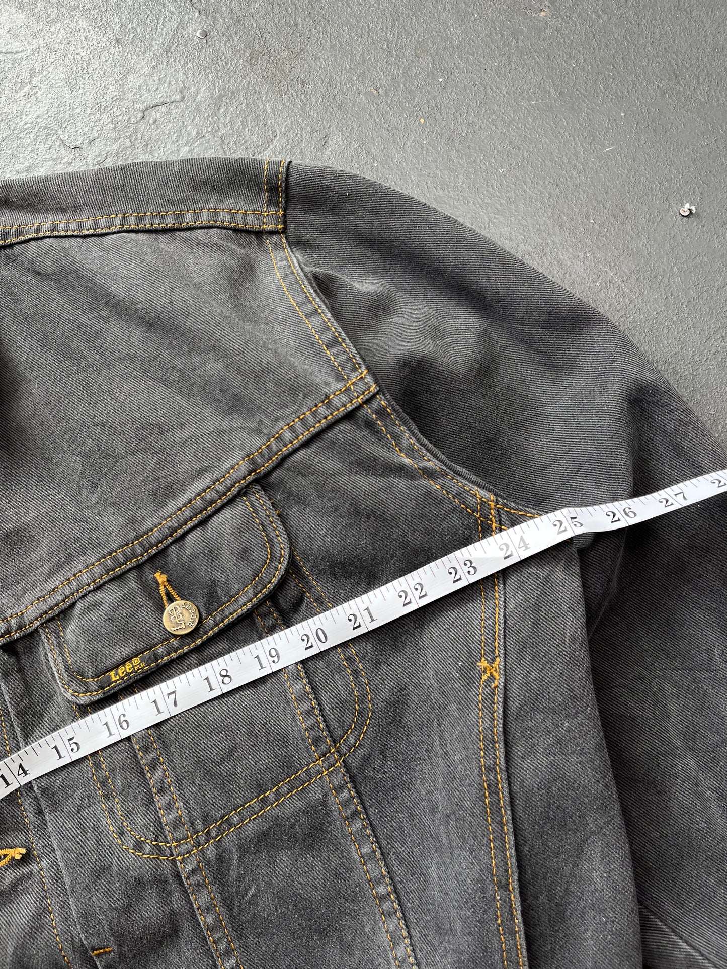 Vintage LEE Grey Contrast Stitch Denim Jacket  [M]