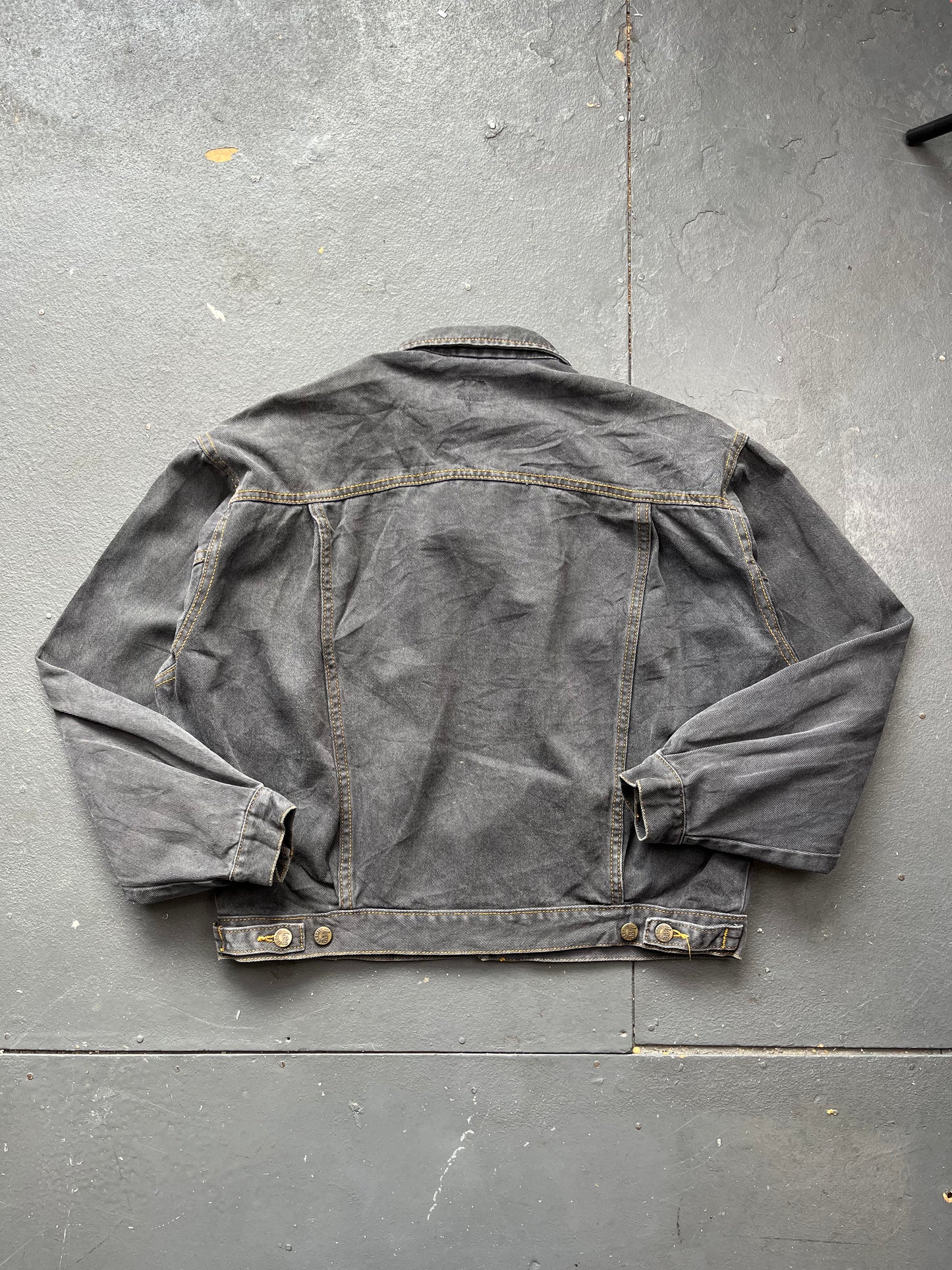 Vintage LEE Grey Contrast Stitch Denim Jacket  [M]