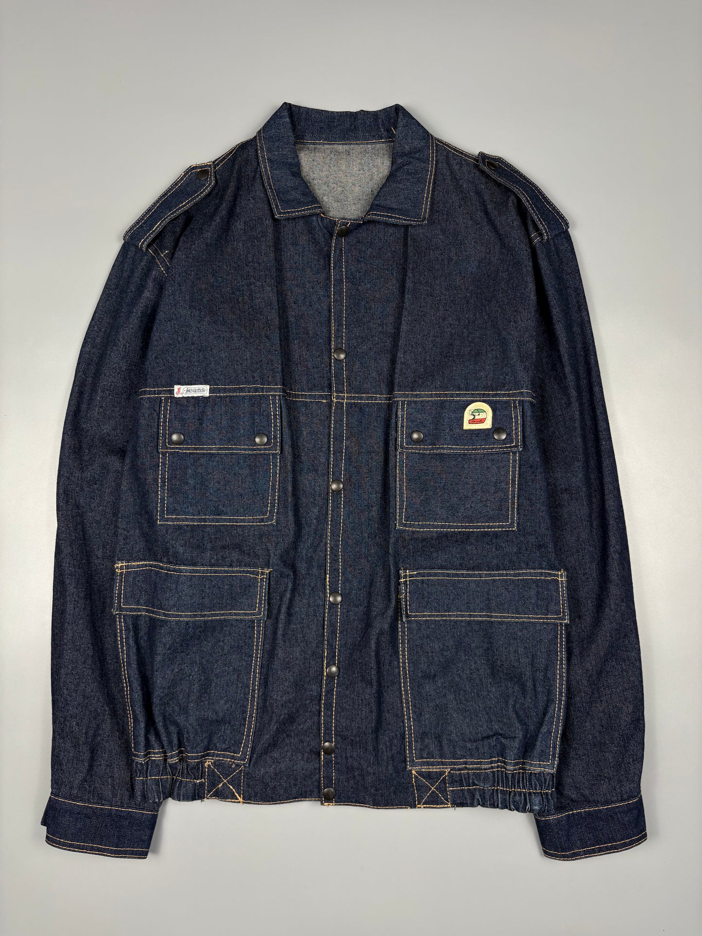 Vintage 1980s Italian Made Raw Denim Jacket (L)
