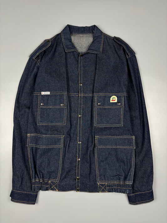 Vintage 1980s Italian Made Raw Denim Jacket (L)