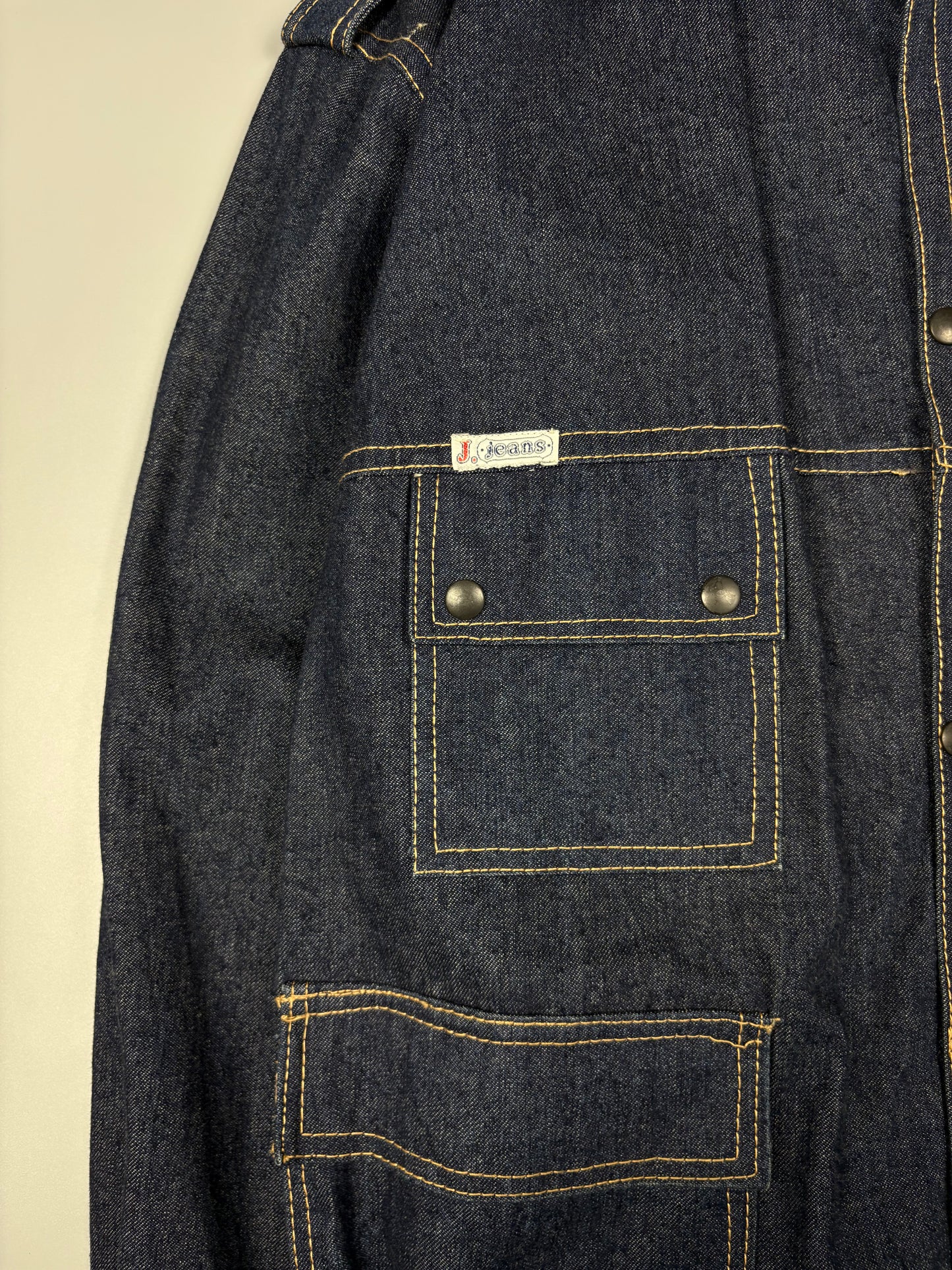 Vintage 1980s Italian Made Raw Denim Jacket (L)