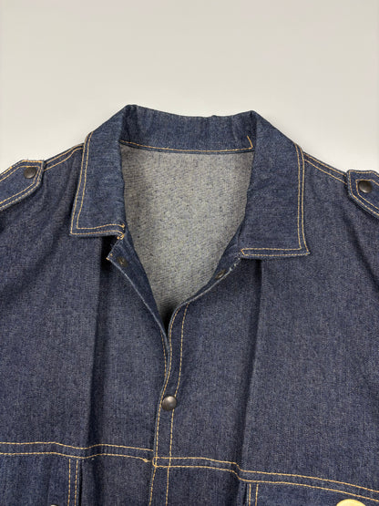 Vintage 1980s Italian Made Raw Denim Jacket (L)