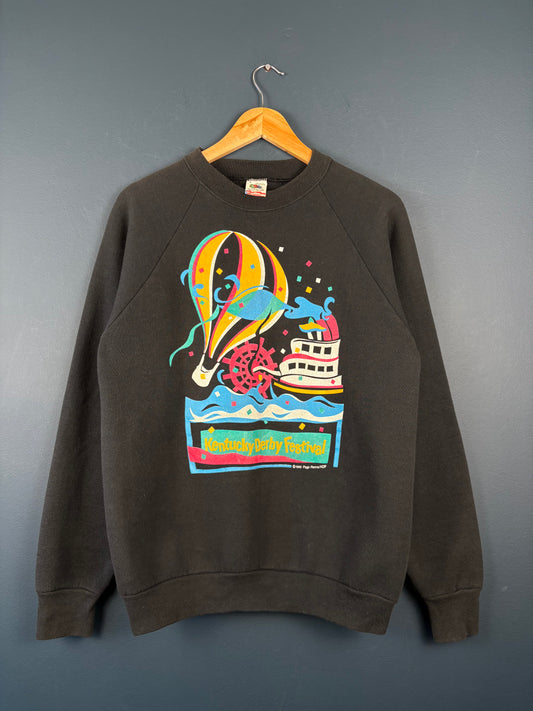 Vintage 1989 Kentucky Derby Black FotL Sweatshirt (L)