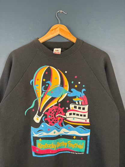 Vintage 1989 Kentucky Derby Black FotL Sweatshirt (L)