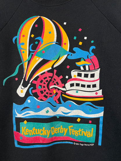 Vintage 1989 Kentucky Derby Black FotL Sweatshirt (L)