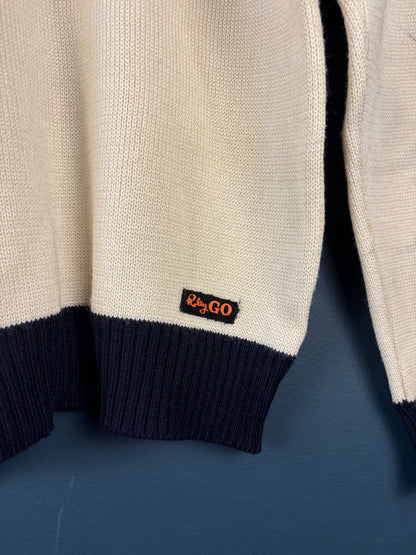 Vintage 1980s Euro Ski Colour Block Knit Jumper (wmns M)