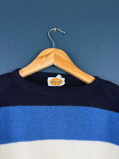 Vintage 1980s Euro Ski Colour Block Knit Jumper (wmns M)