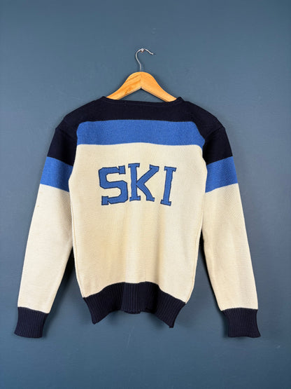 Vintage 1980s Euro Ski Colour Block Knit Jumper (wmns M)