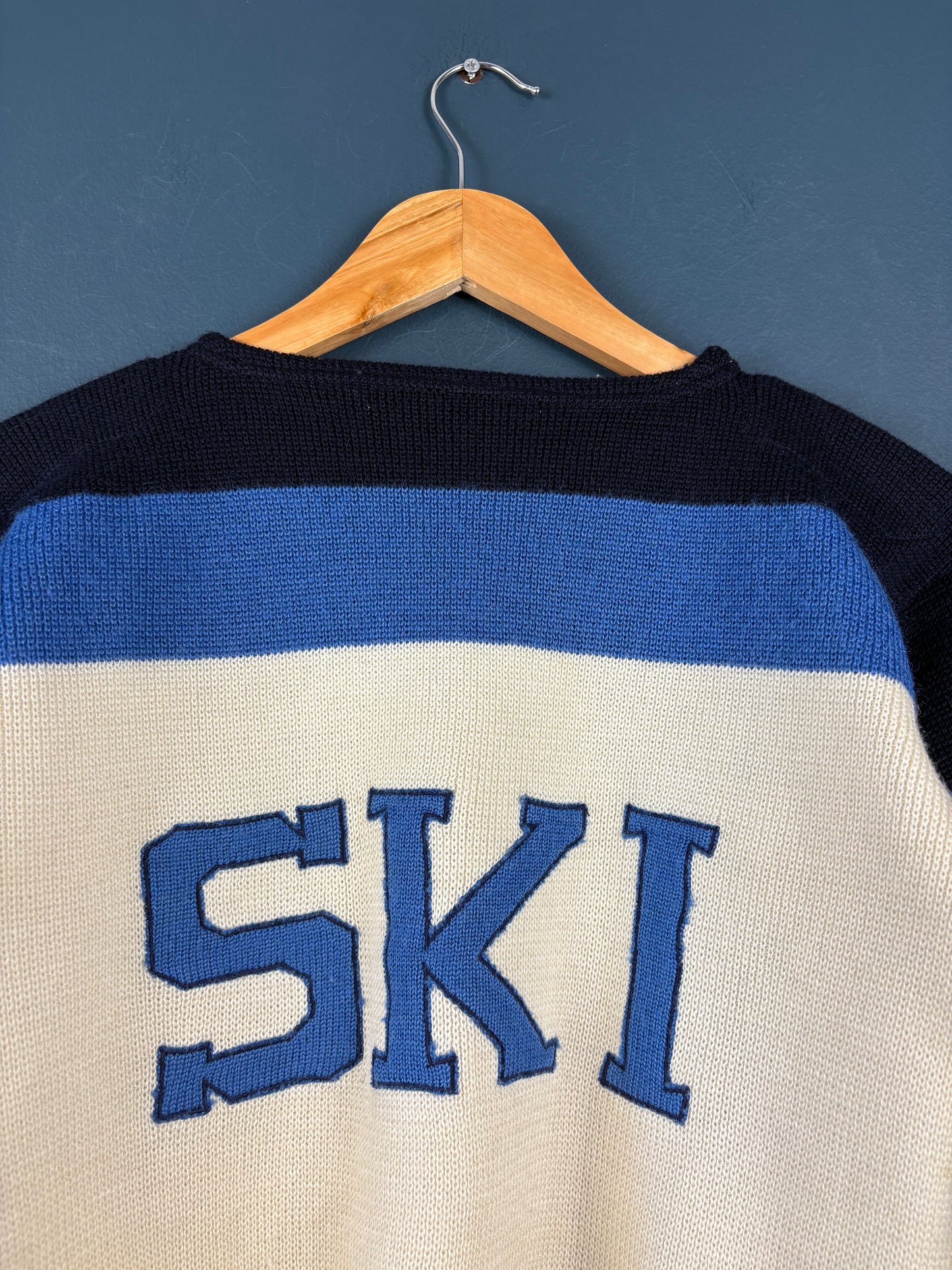 Vintage 1980s Euro Ski Colour Block Knit Jumper (wmns M)