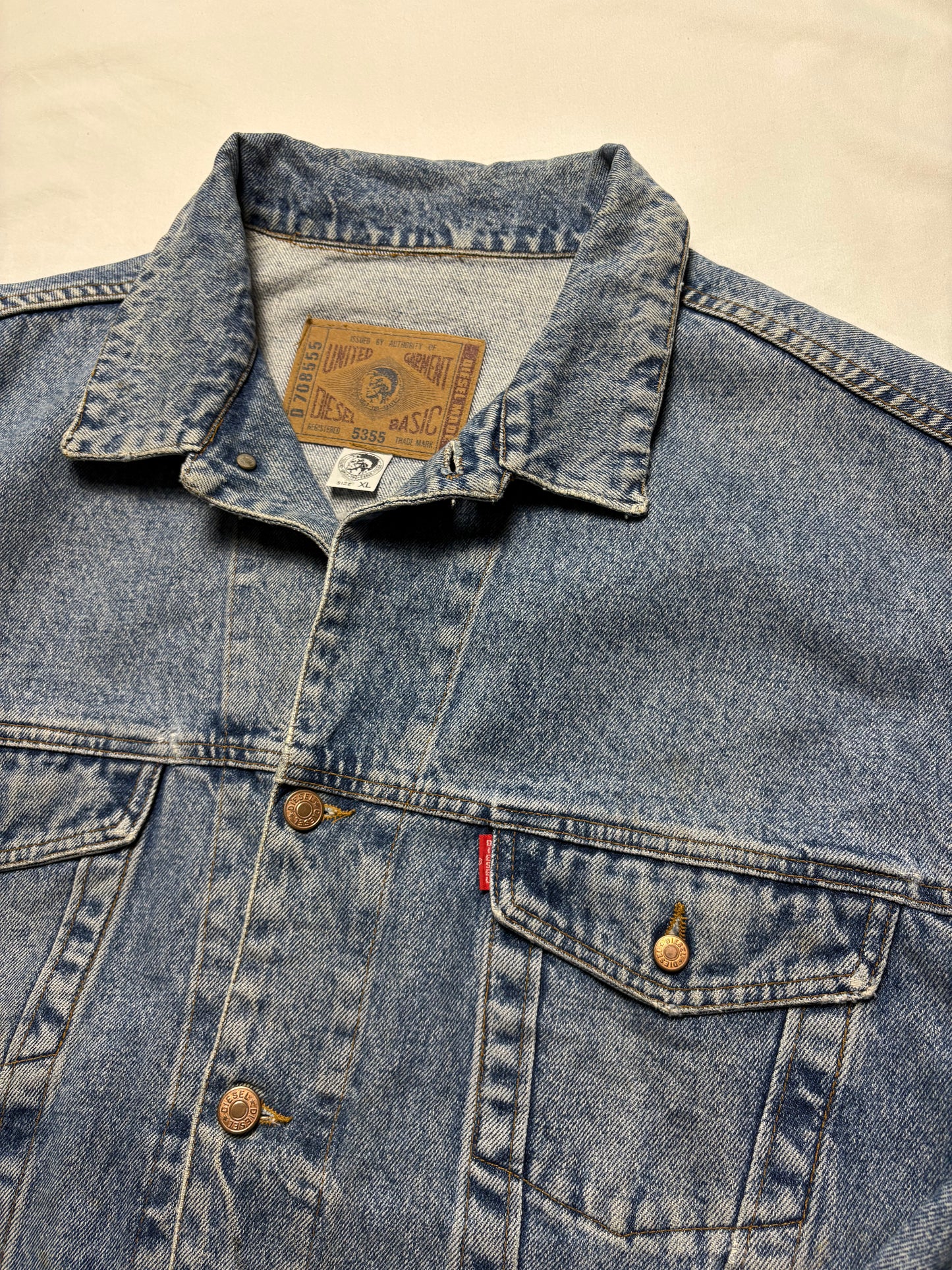 Vintage Diesel Light Wash Denim Jacket (XL)