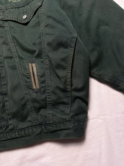 Vintage Diesel Industry Dark Green Quilted Trucker Jacket (XL)