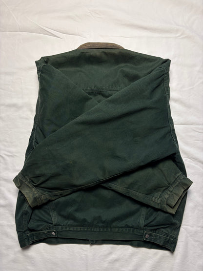 Vintage Diesel Industry Dark Green Quilted Trucker Jacket (XL)