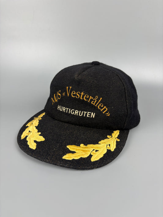 Vintage Gold Leaves Grey Wool Hat