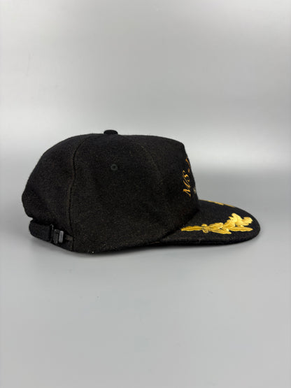 Vintage Gold Leaves Grey Wool Hat