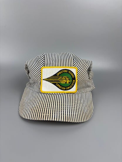 Vintage 1980s Pinstripe Conductor Hat