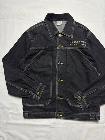 Vintage Dragon 90s Contrast Stitch Dark Denim Jacket (M)