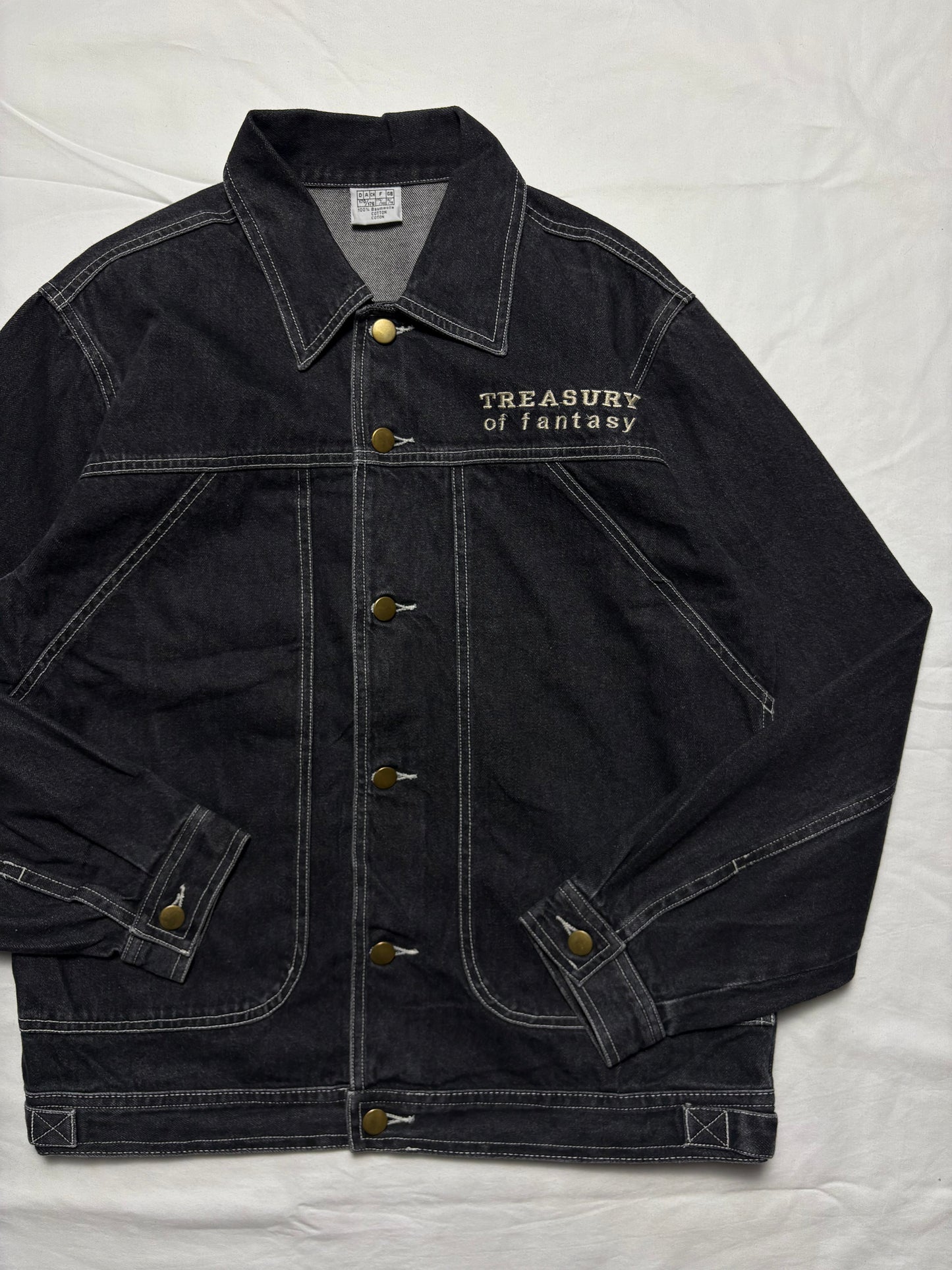 Vintage Dragon 90s Contrast Stitch Dark Denim Jacket (M)